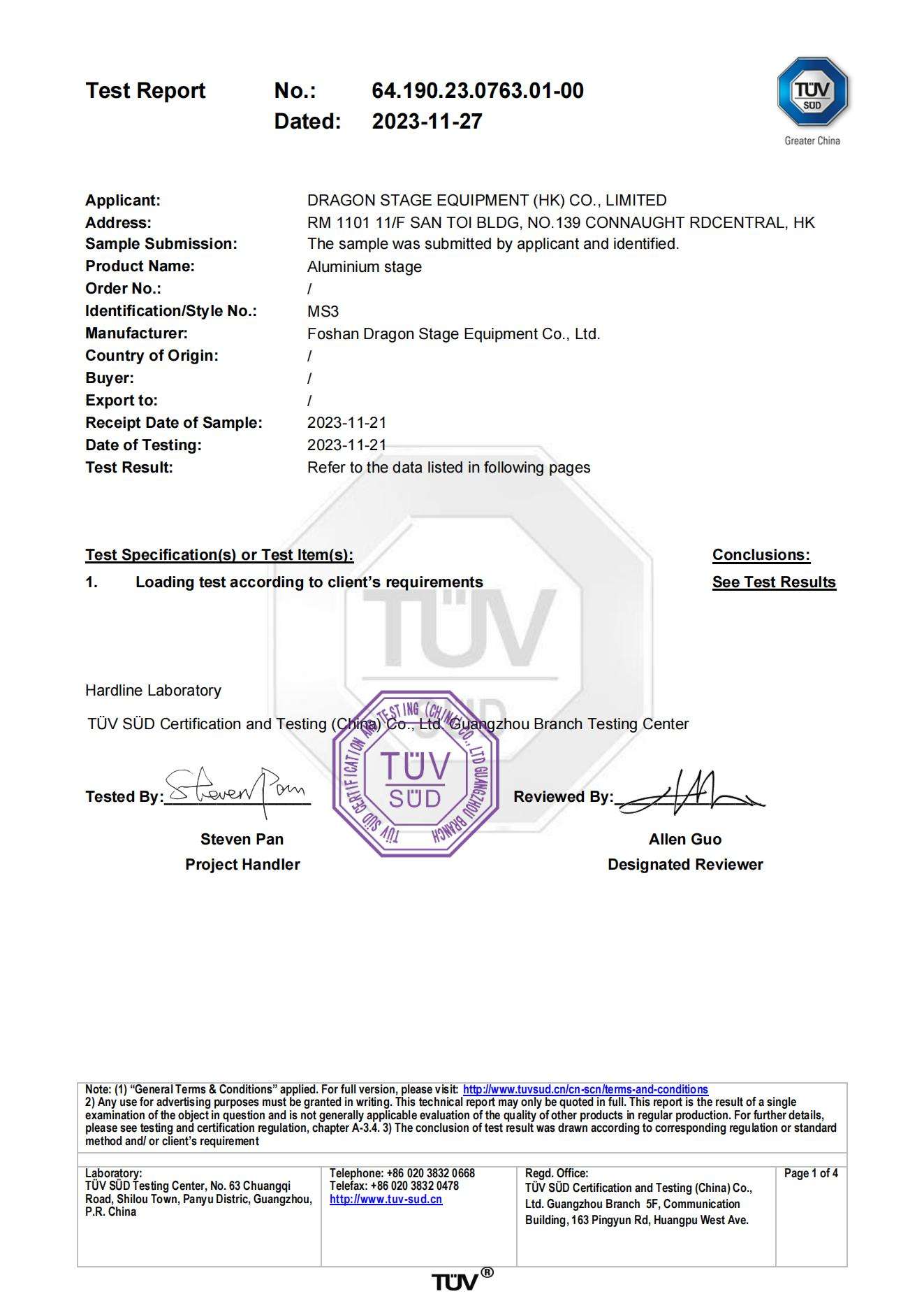 TÜV Certification
